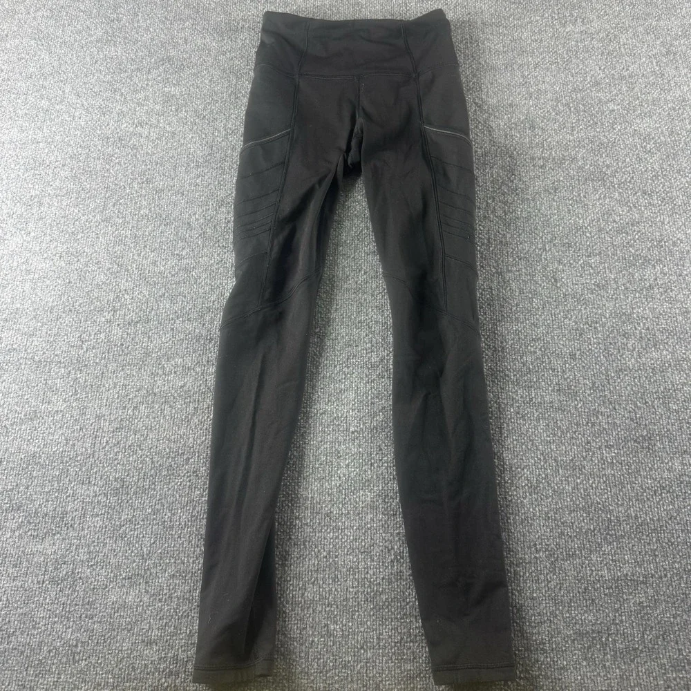 Lululemon Leggings Womens 2 Black Ankle Yoga Pants Pockets Workout Gym